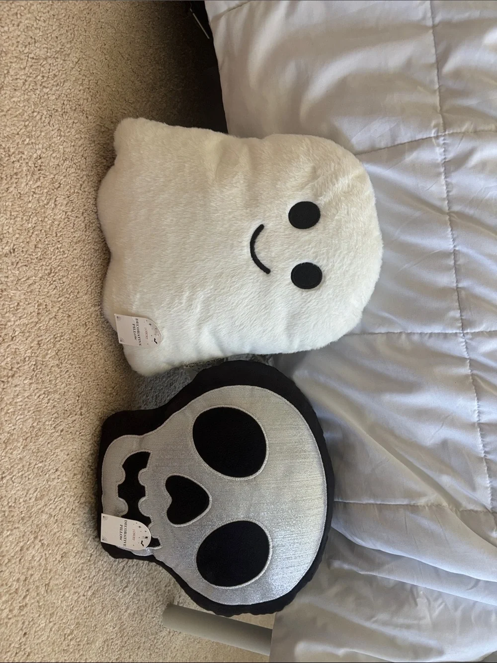 Target Bullseye Playground Halloween Ghost & Black Skull Decorative Pillows